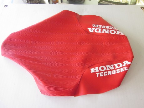 Honda CR 125 250 500 1989 89 Seat Cover CR Red White Tecnosel Logo Evo Sky 